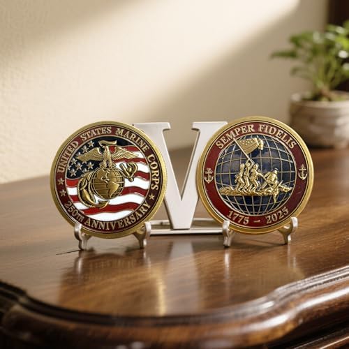 Lastikor 2 inch military commemorative medal reverse side detailing historical military patterns