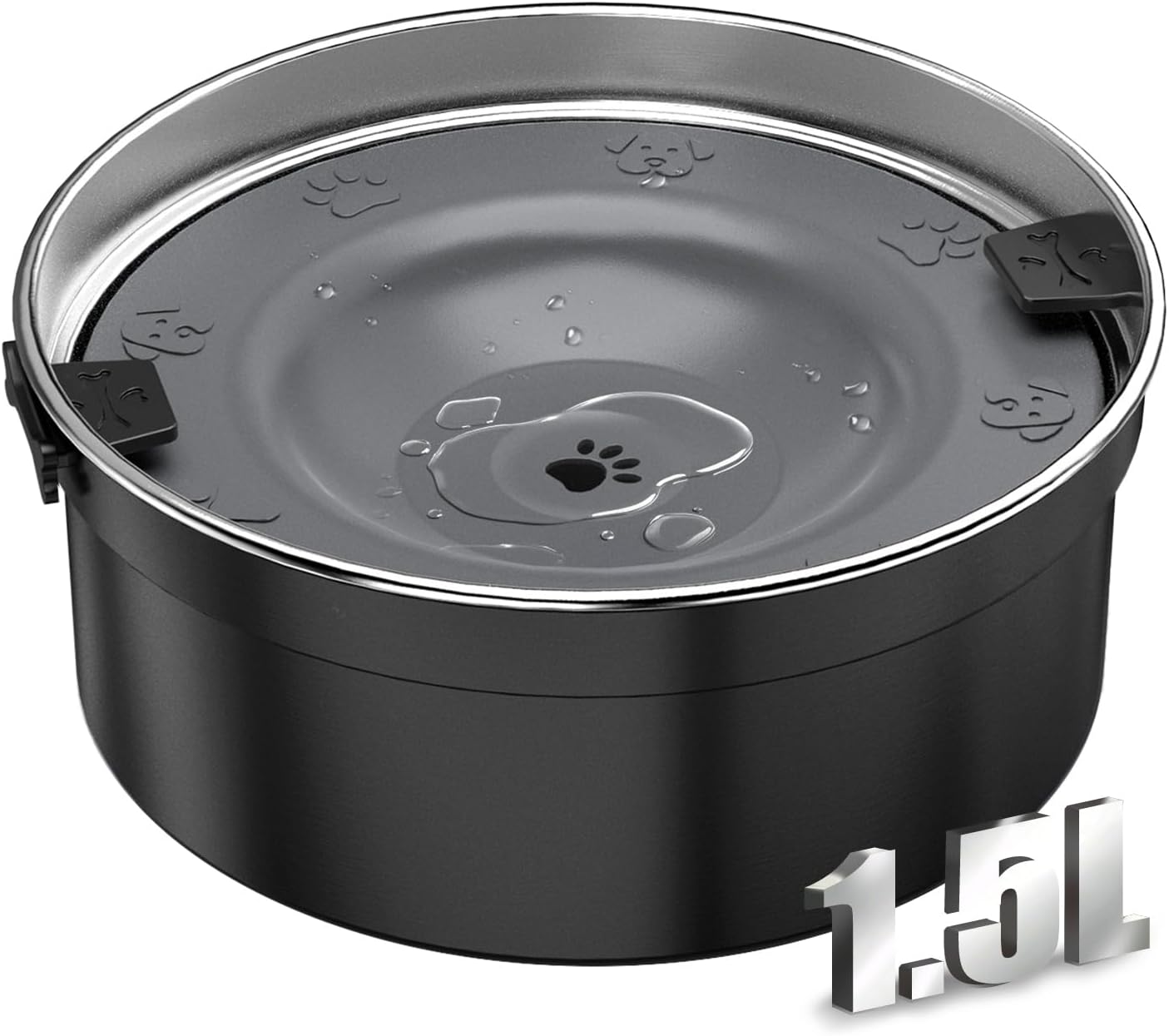 Dog Water Bowl No Spill, 1.5L/50oz Stainless Steel Slow Water Bowl for Dogs, Spill Proof Dog Bowl with Anti-Splash & Non-Slip, Slow Drinking Water Bowl Dispenser for Messy Drinkers (Blue) - Image 10