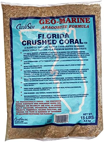 Close up of 100 percent aragonite crushed coral grains for marine aquariums