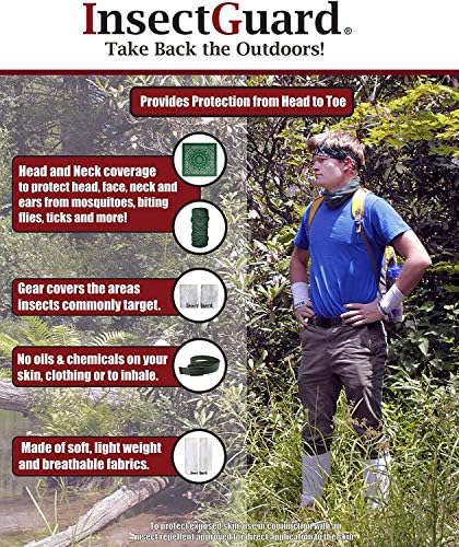 Authentic USA imported SaverPak InsectGuard bandana packaging and product