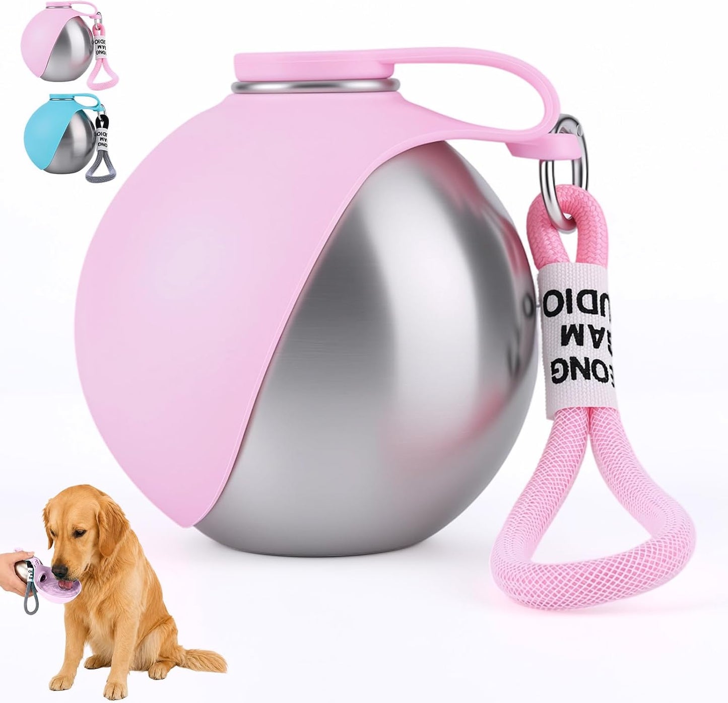 KLINNA compact dog walking bottle placed inside a standard car cup holder