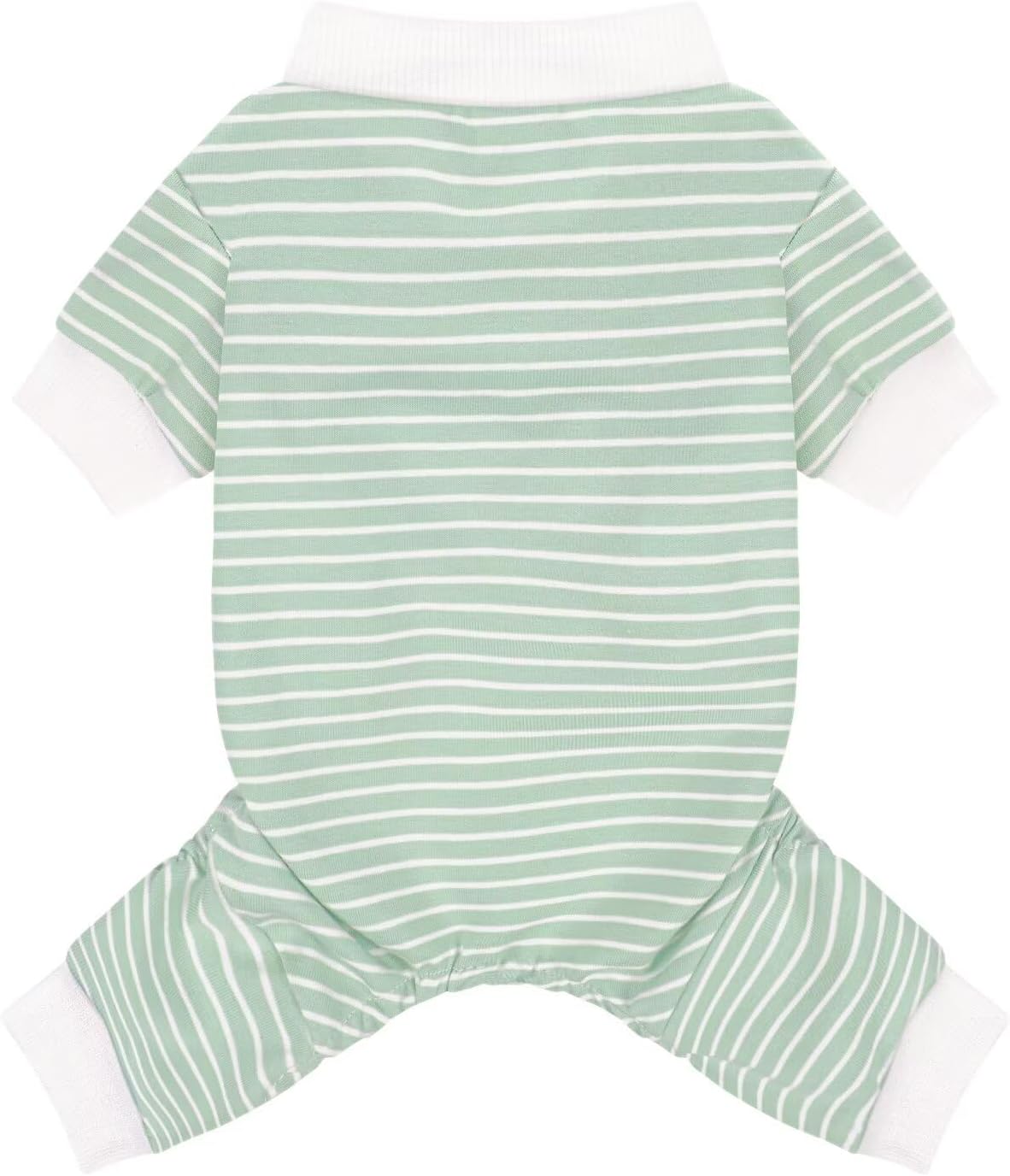 Paiaite Blue Striped Dog Pajamas: 4-Legged Cotton Stretchable Jumpsuit Pjs - Lightweight Cozy Puppy Onesie Clothes, Comfortable Pet Sleepwear for Hair Shedding Coverage M - Image 11