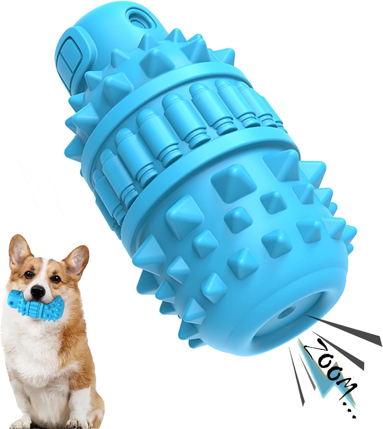 PIFFZEDO Dog Toys for Aggressive Chewers,Interactive Natural Rubber Chew & Squeaky Toy for Large Medium Breed,Dog Toothbrush,Tough & Durable (Green,Large) - Image 12