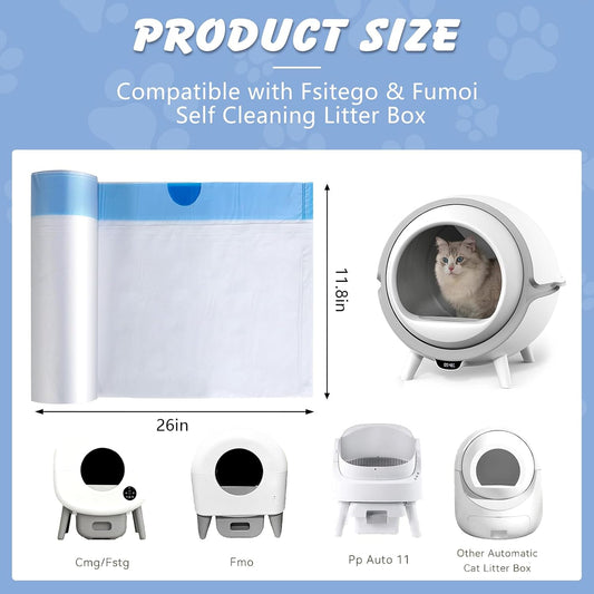 Ondware heavy duty drawstring waste bags roll layout displaying the six rolls included.