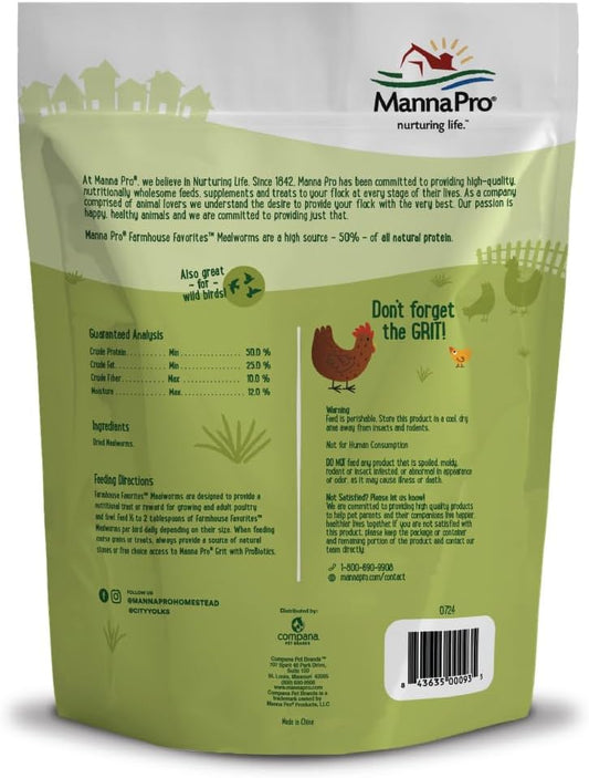 Dried mealworm poultry treat closeup