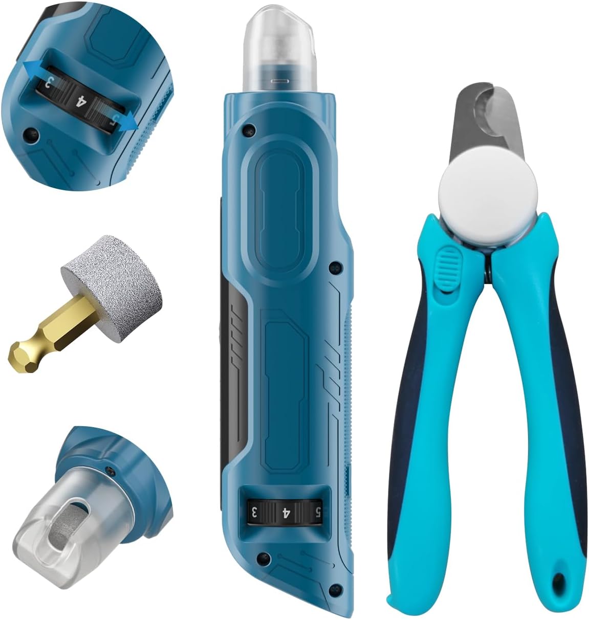 PAPIFEED Dog Nail Grinder, Pet Nail Grinder with 6 Speeds Quiet Motor, LED Light and Dust Collection, Rechargeable Dog Nail Trimmer for Small Medium Large Dogs Cats, Type-C Grooming Kit - Image 14