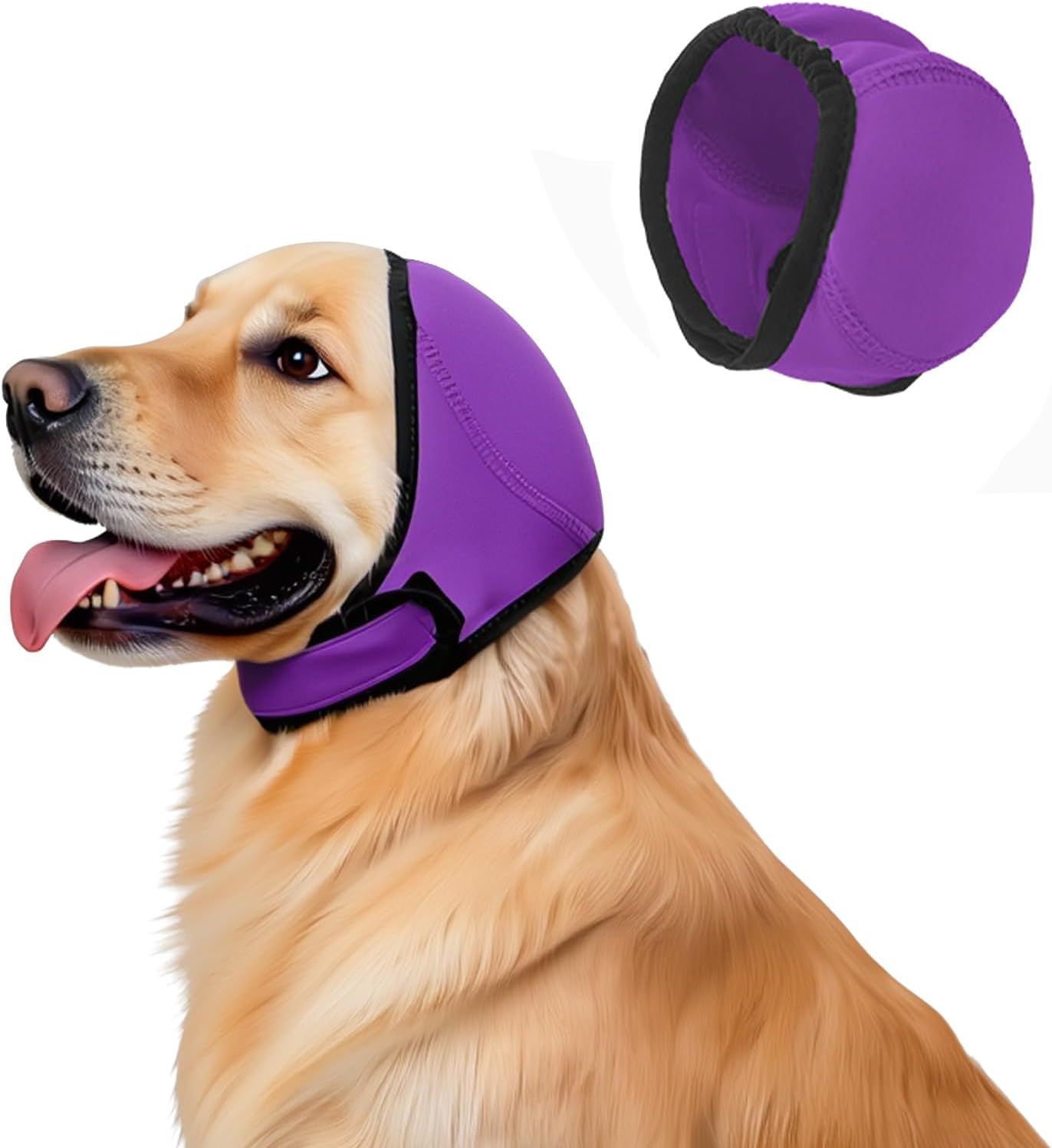 Dog Ear Muffs, No Flap Ear Wrap for Hematoma, Waterproof Calming Hoodie for Bathing, Grooming, Drying & Noise Relief - Image 11