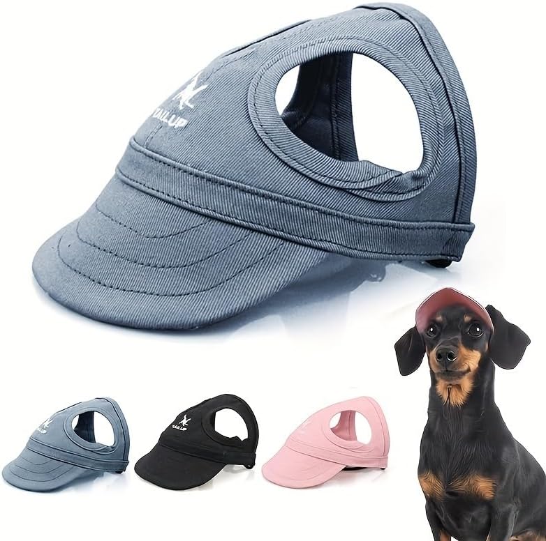 Ideaspark adjustable waterproof dog sun hat front view with ear holes