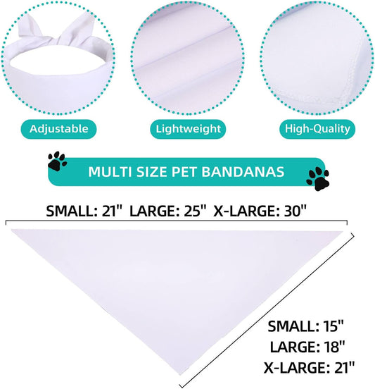 Plain white DIY heat transfer pet scarf displayed flat showing the triangle shape design.