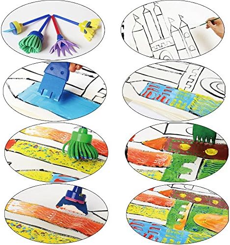 Complete packaging contents of the EVNEED twenty nine piece toddler art set including the waterproof apron.