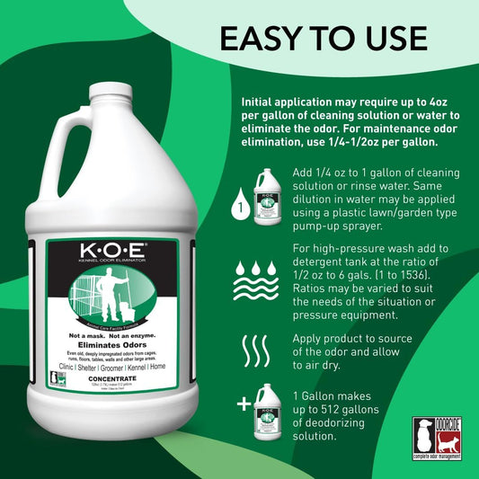 Odorcide Thornell KOE Mild Ginger scent professional pet deodorizer bottle for kennels and animal shelters