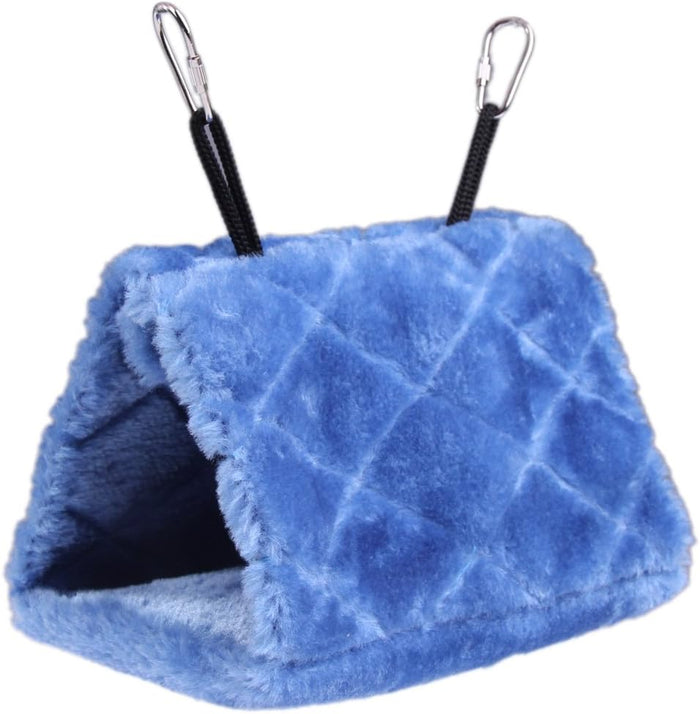 Vktech(R) Plush Snuggle Bird Hammock Hanging Snuggle Cave Happy Hut Bird Parrot Hideaway Size M (23.5 * 22cm) (Blue) - Image 1