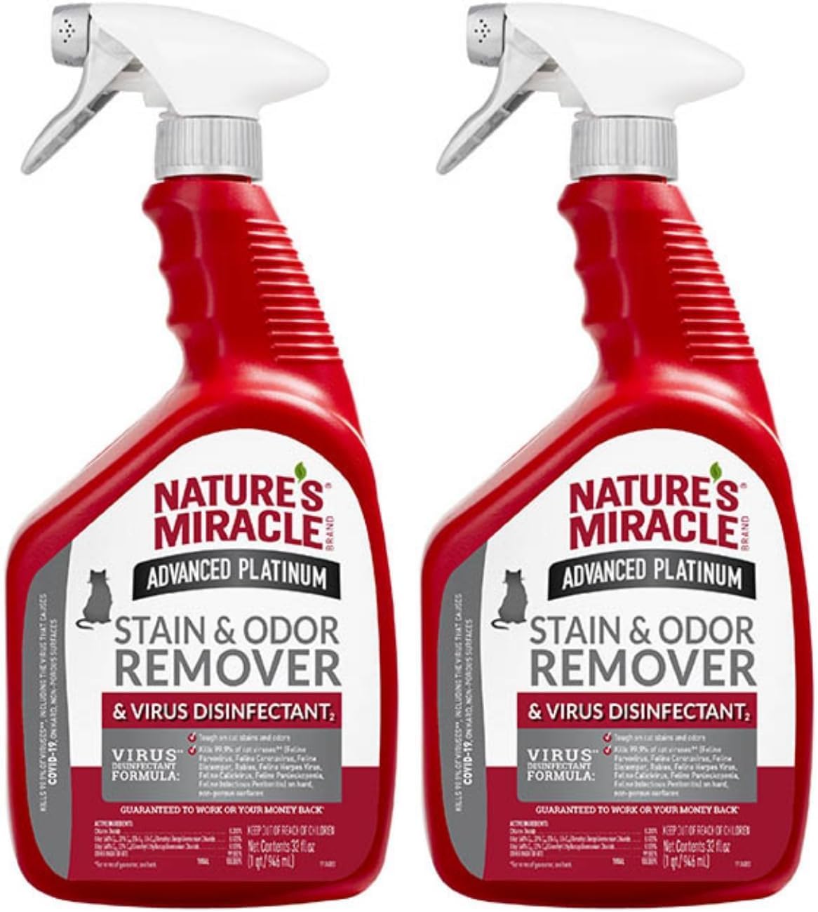 Nature's Miracle Advanced Platinum Stain and Odor Remover and Virus Disinfectant, 32 Ounces, Disinfects and Cleans - Image 12