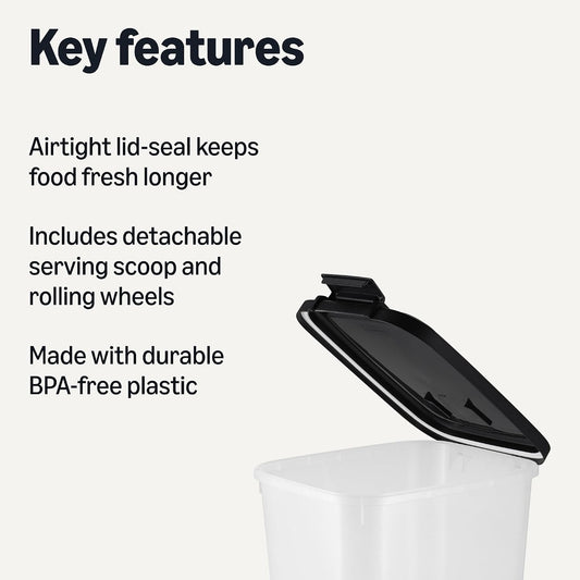 Airtight seal on Amazon Basics pet food container lid