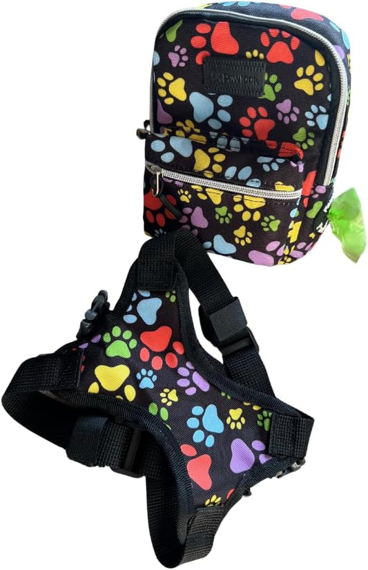 PawLook pet wearable bag vest with integrated poop bag dispenser