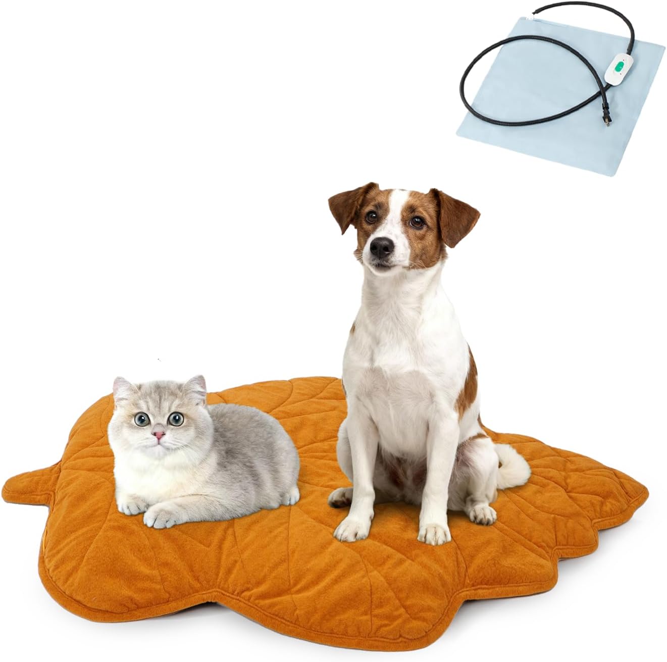 Vagascape Dog Bed, Waterproof Pet Bed with Washable Removable Cover, Comfort Cat Dog Pad for All Seasons, Heating Khaki Rectangle Cat Bed Mat with Nonskid Bottom(31"x20") - Image 13