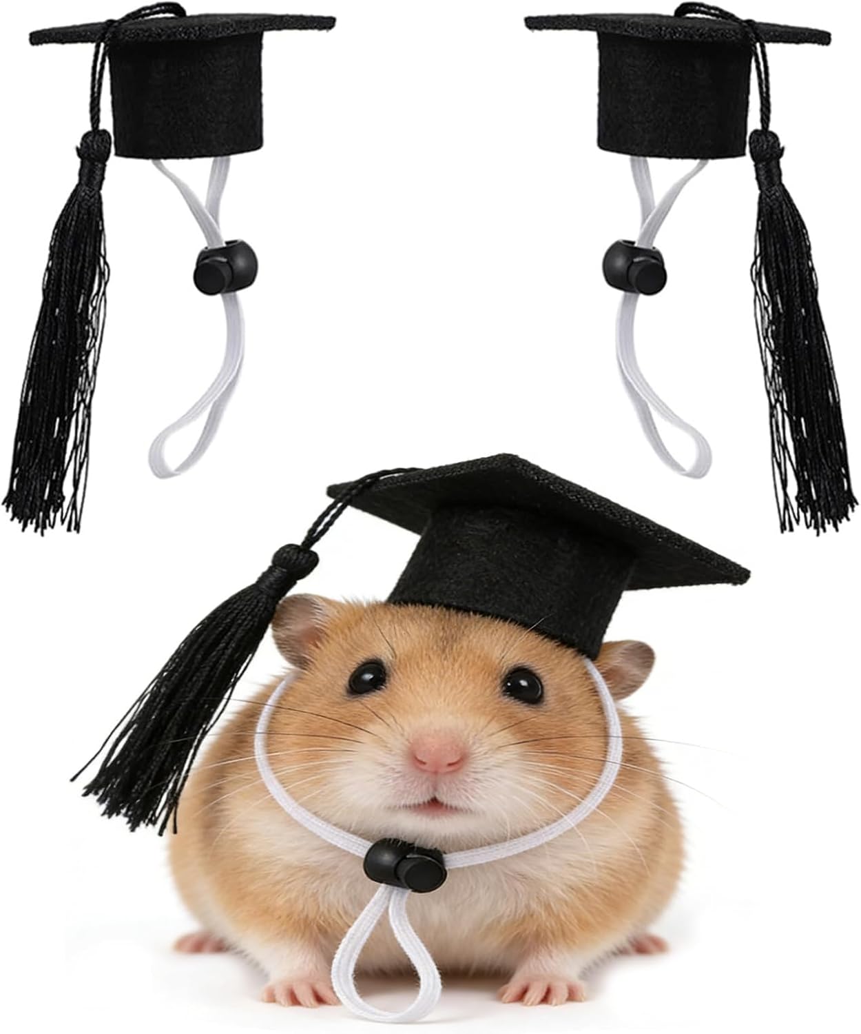 Soochat 2Pcs Mini Graduation Caps with Tassel Small Animal Bachelor Hat Graduation Photo Props Holiday Costume Accessory for Cat Dog (Yellow) - Image 10