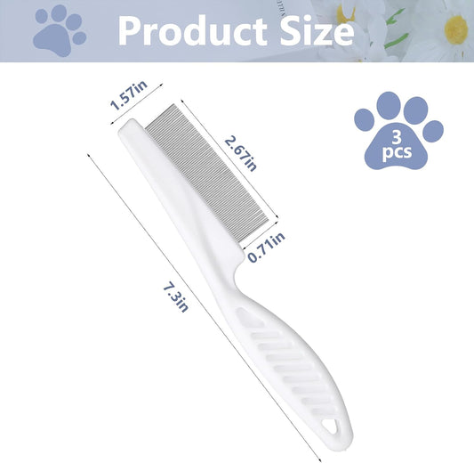 Close up view of the fine tooth pet grooming brush for efficient lice and tick removal