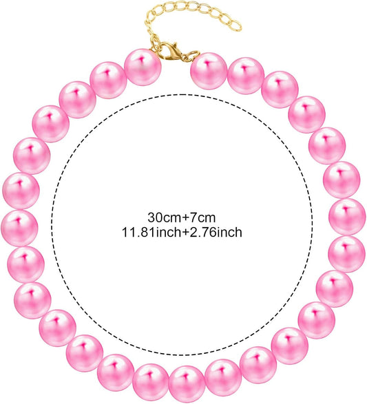 Ymapinc pink pearl dog necklace close up showing adjustable zinc alloy extension chain
