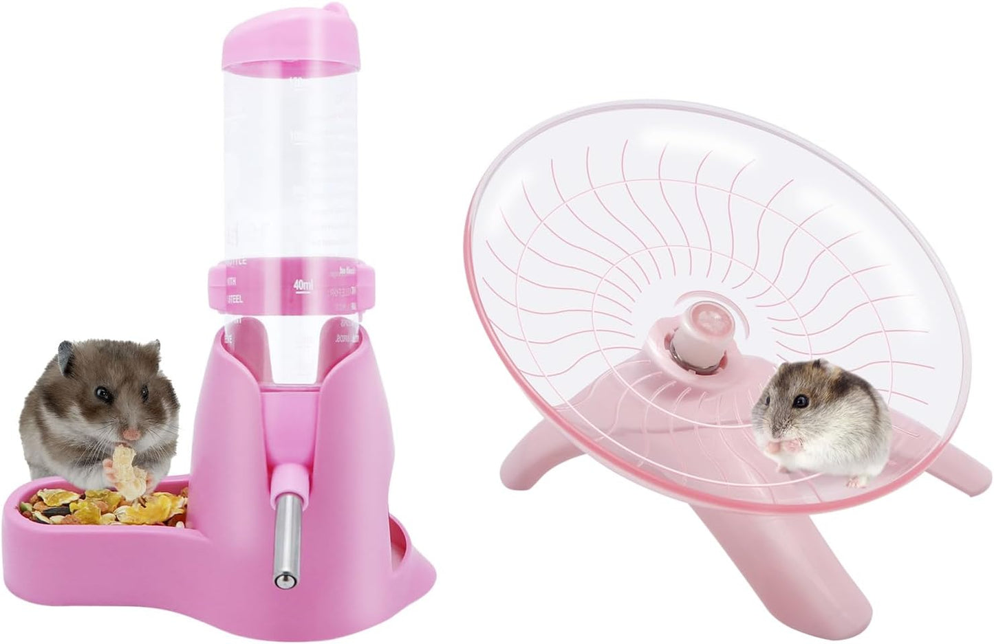 Wontee Hamster Water Bottle Water Dispenser Hamster Silent Exercise Running Wheel for Dwarf Hamsters Gerbil Mice (Blue, 125ML) - Image 12