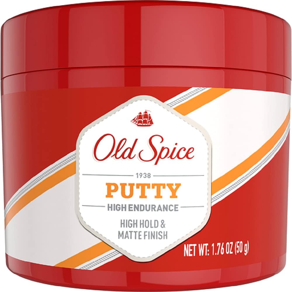 Old Spice Putty High Hold and Matte Finish 1.76 Ounce hair styling jar