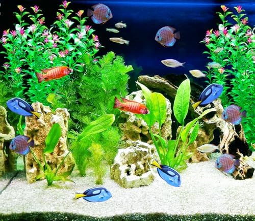 Bolyee non toxic artificial plastic fish tank plants for home aquarium landscaping.