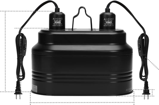 Aiicioo double reptile heat lamp dome top ventilation holes
