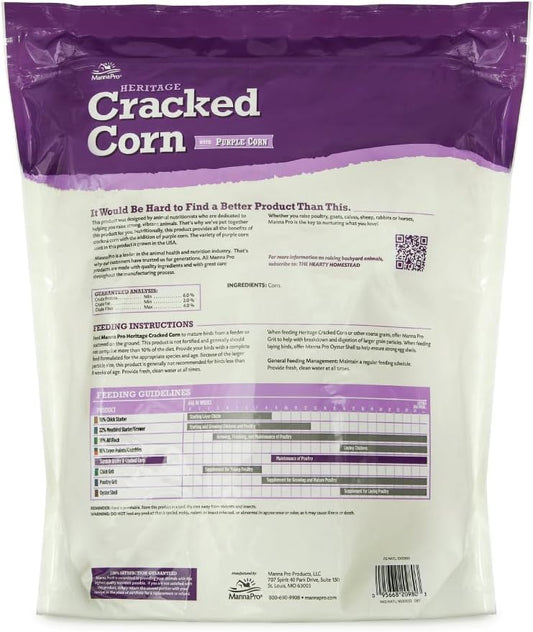 Close up of Manna Pro purple corn poultry scratch grain texture