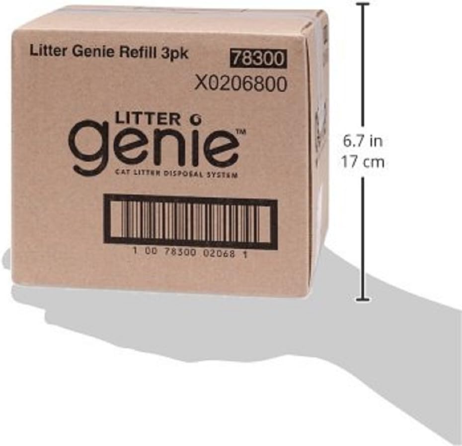 Litter disposal system refill cartridge showing thick leak proof plastic material