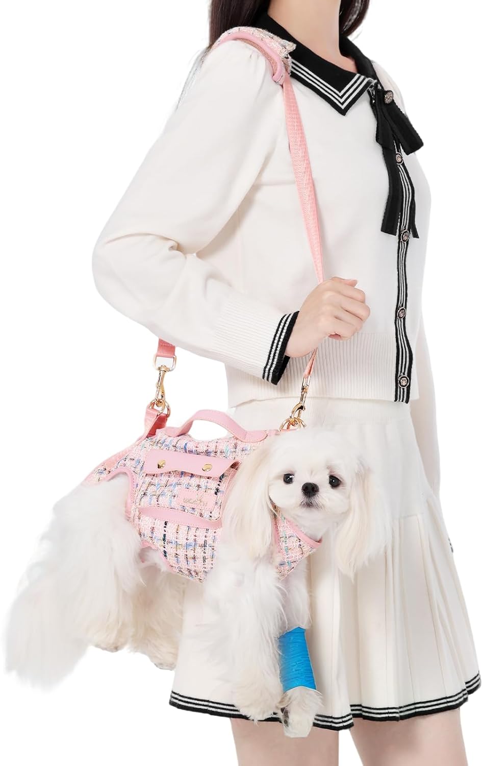 Wakytu Dog Lift Harness Dog Carrier VES Harness Adjustable Leash with Small Puppy Treat Bag,Fits Most Cars,L - Image 15