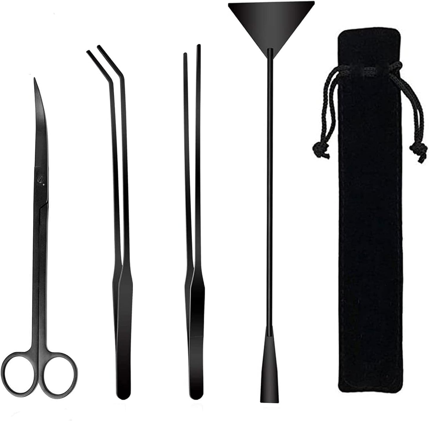 Fistoy stainless steel aquarium cleaning and plant care kit overview with all four accessories.