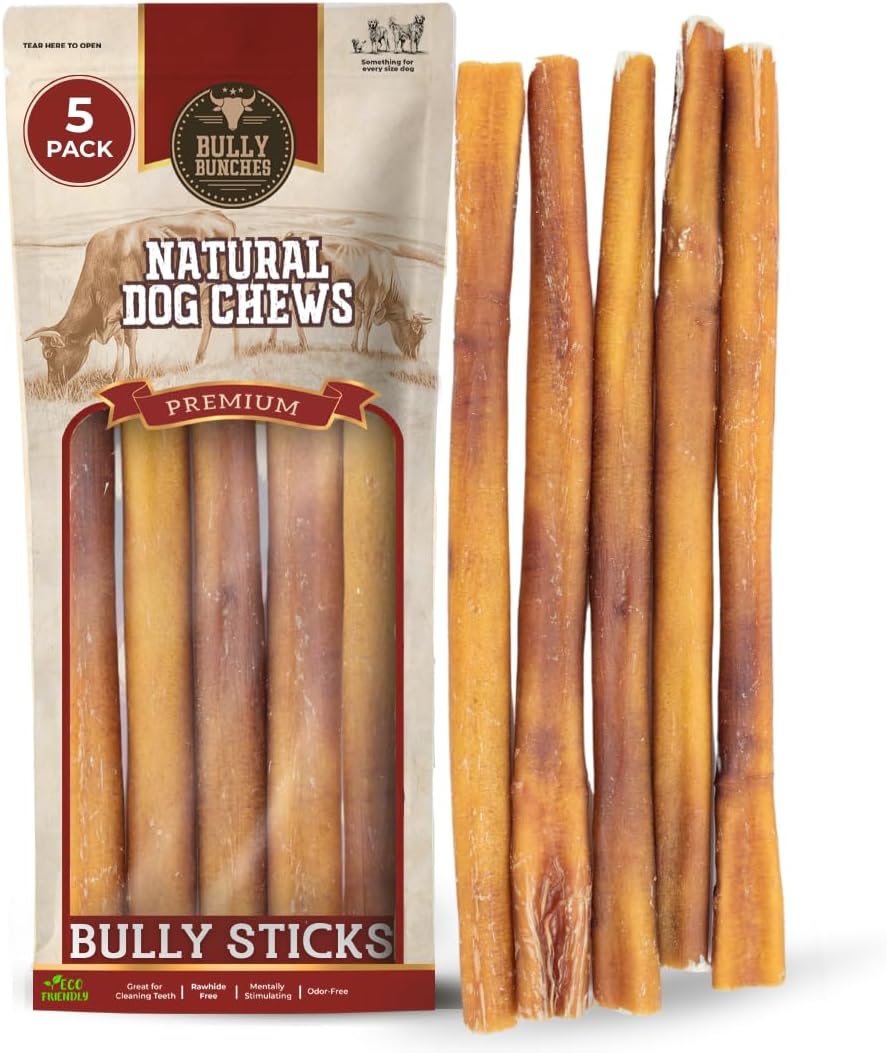 Bully Bunches Premium (6" Standard - 5 Pack) Odor-Free Bully Sticks for Small to Medium Dogs & Puppies - Consistently Sized, Long Lasting Chews for Oral Care - All Natural, 100% Beef Dog Treats - Image 14