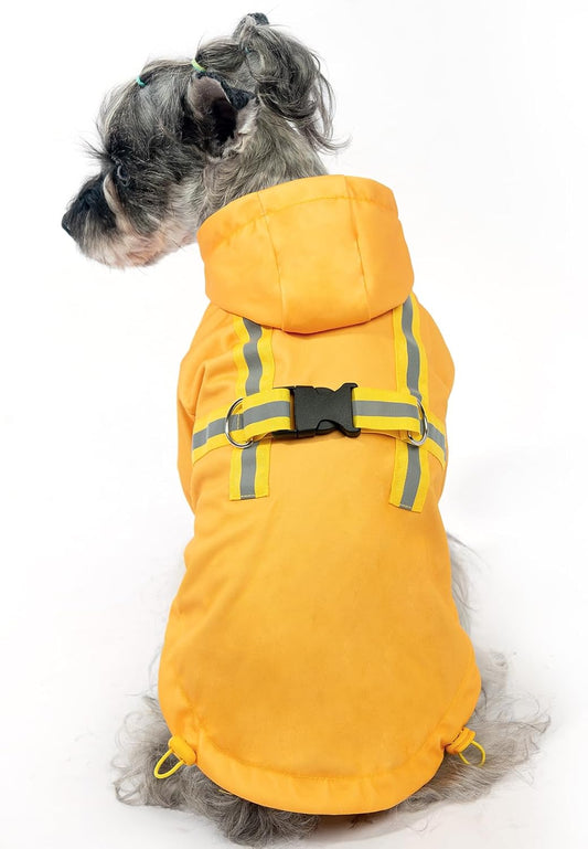 Pupteck blue duck pattern small dog slicker poncho side view