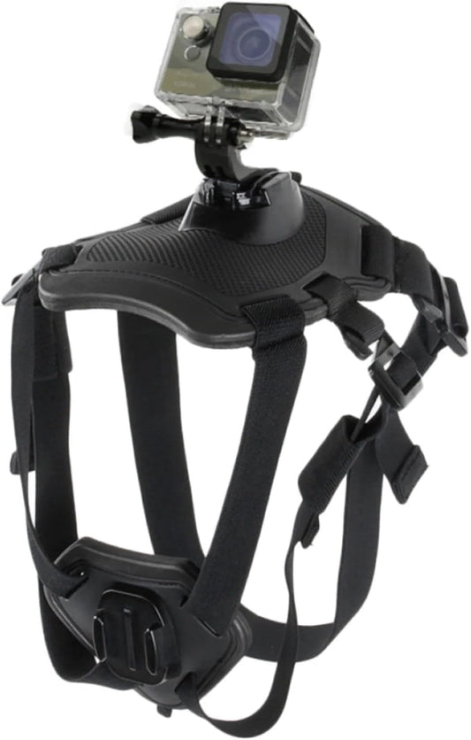 Wogerplu action camera dog vest showing back mount position