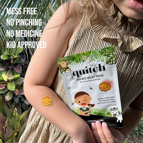 Quitch hydrocolloid matrix patches for baby skin protection against mosquito saliva itchiness.