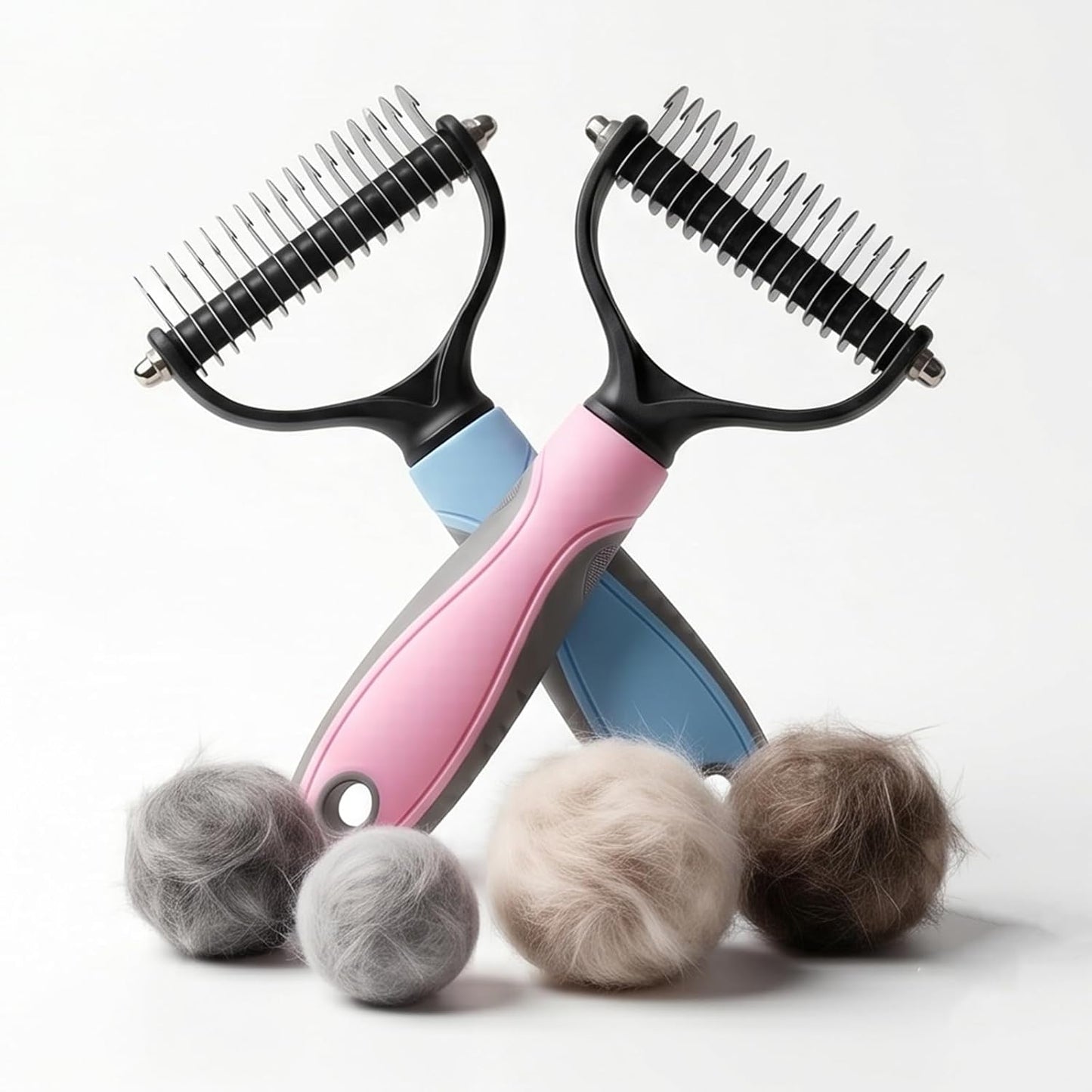 Vivanchor Pet Pro Deshedder, Double-Sided Deshedding Comb for Dogs & Cats - Stainless Steel Teeth, Non-Slip Handle, Gentle Knot Remover for All Coat Types (Blue) - Image 9