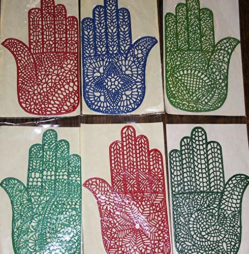 NEHA 6 pair 12 piece reusable rubber hand stencil front view for mehndi designs.