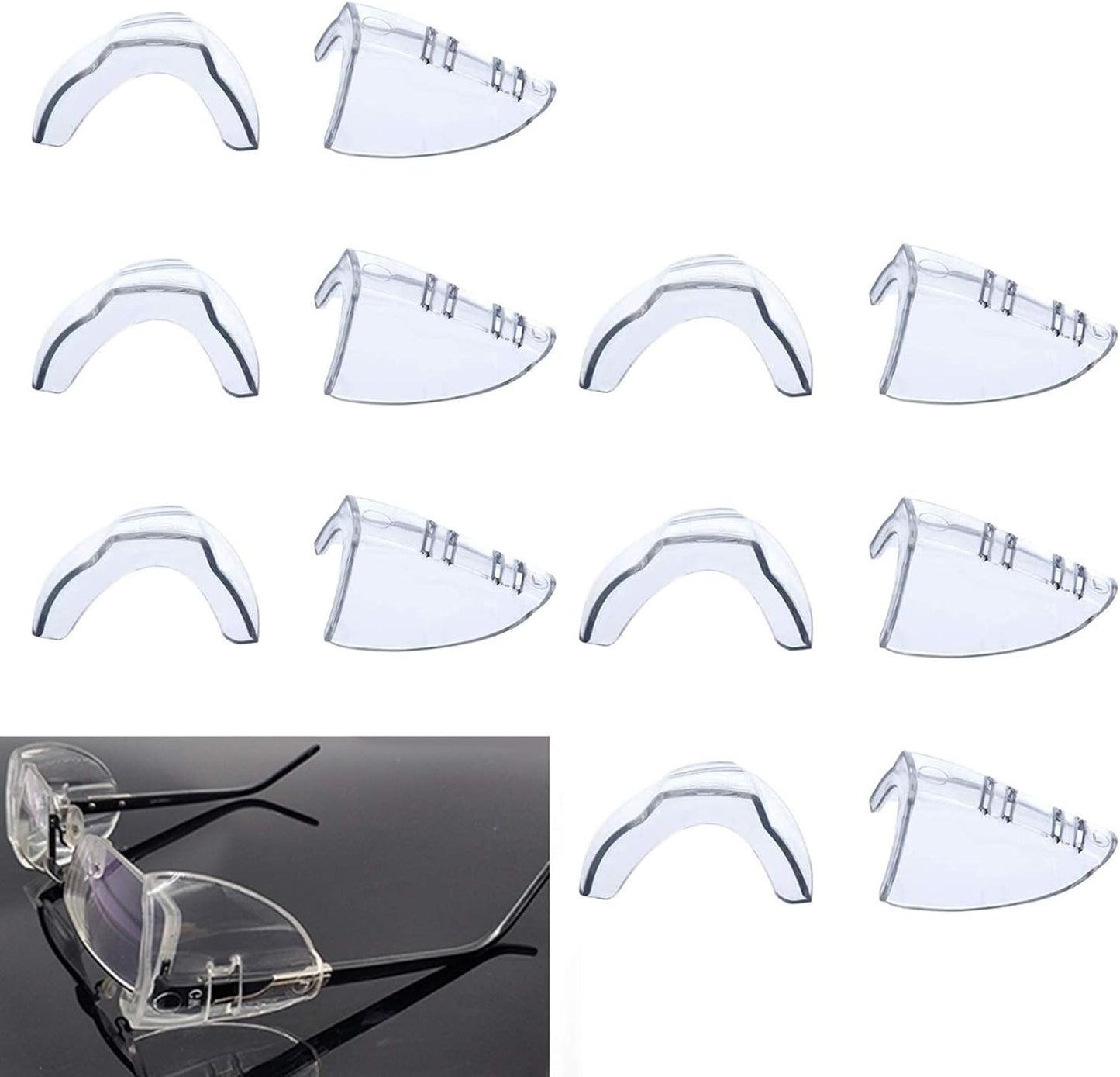 Korty 3/6/10 Pairs Eye Glasses Side Shields, Flexible Slip on Side Shields for Safety Glasses Fits Small to Medium - Image 9