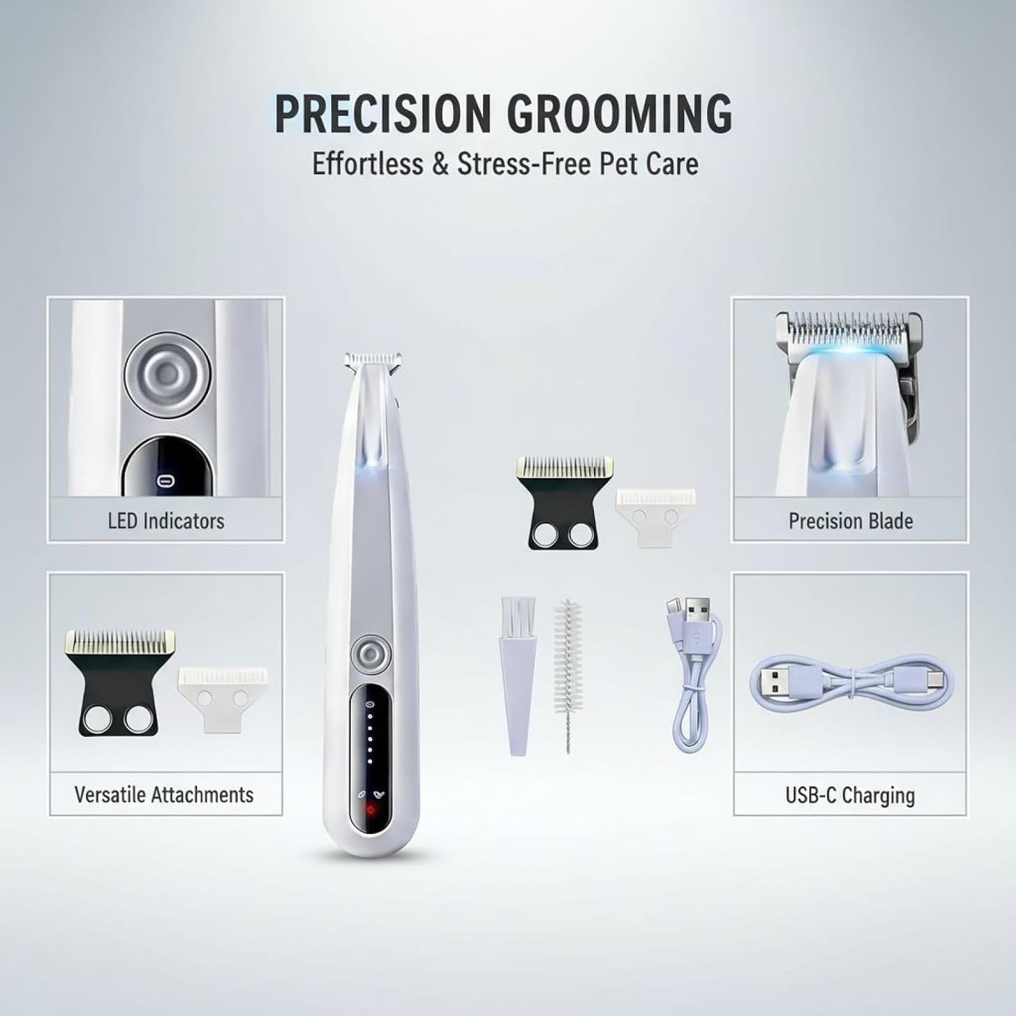 Waterproof pet grooming clippers being rinsed under tap water for easy maintenance