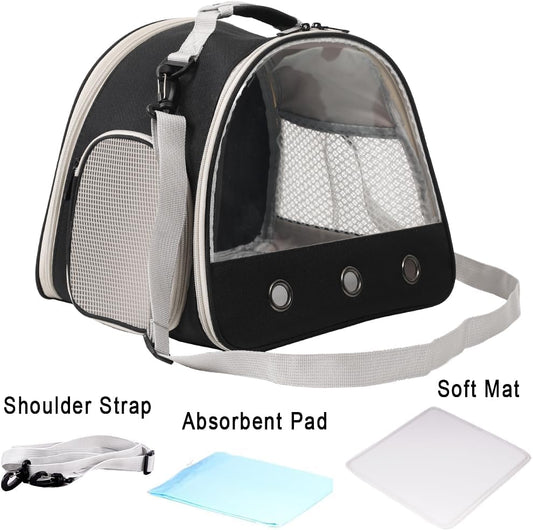 Small Animal Travel Carrier with Absorbent Pad Set, Pee Pad with Leak-Proof Quick-Dry Design for Guinea Pig,Portable Bearded Dragon Bag for Sugar Glider,Hedgehog,Rat,Bunny,Rat - Image 2