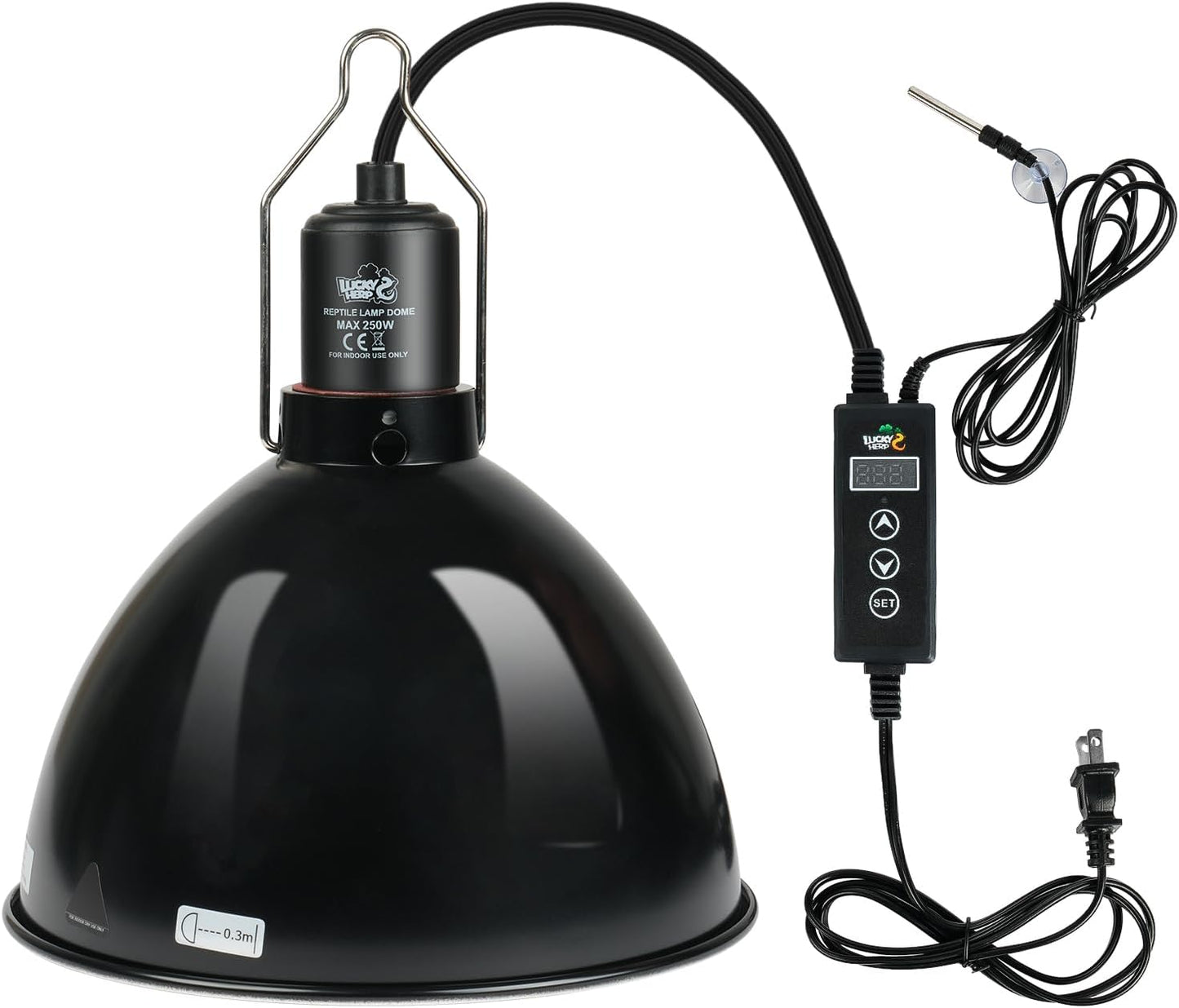 LUCKY HERP Reptile Light Fixture with Dimming Thermostat & Timer, Aluminum 5.5inch Deep Dome Reptile Lamp Fixture, Heat Lamp Fixture for Reptile Bulb Basking Heat Bulb, Max 100W - Image 9