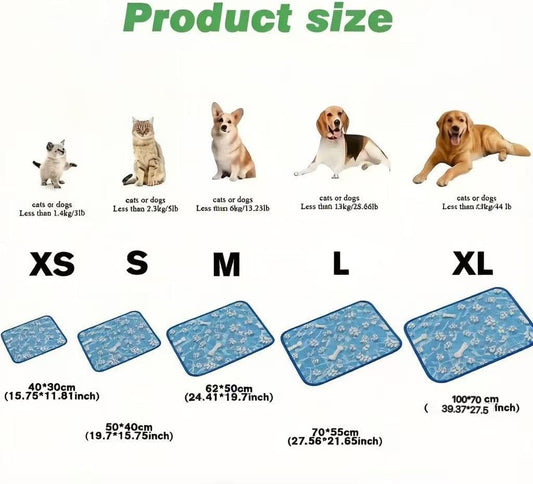 Large washable cooling mat for cats and dogs on a car seat
