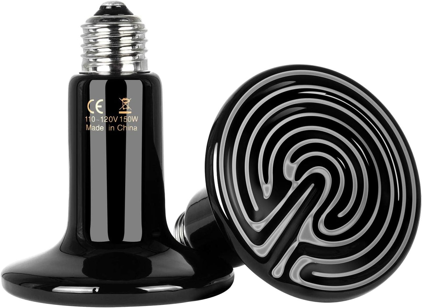 Simple Deluxe 100W 2-Pack Ceramic Reptile Heat Lamp Heat Emitter Bulb No Light Emitting Brooder Coop Heater for Amphibian Pet & Incubating Chicken, Black - Image 10