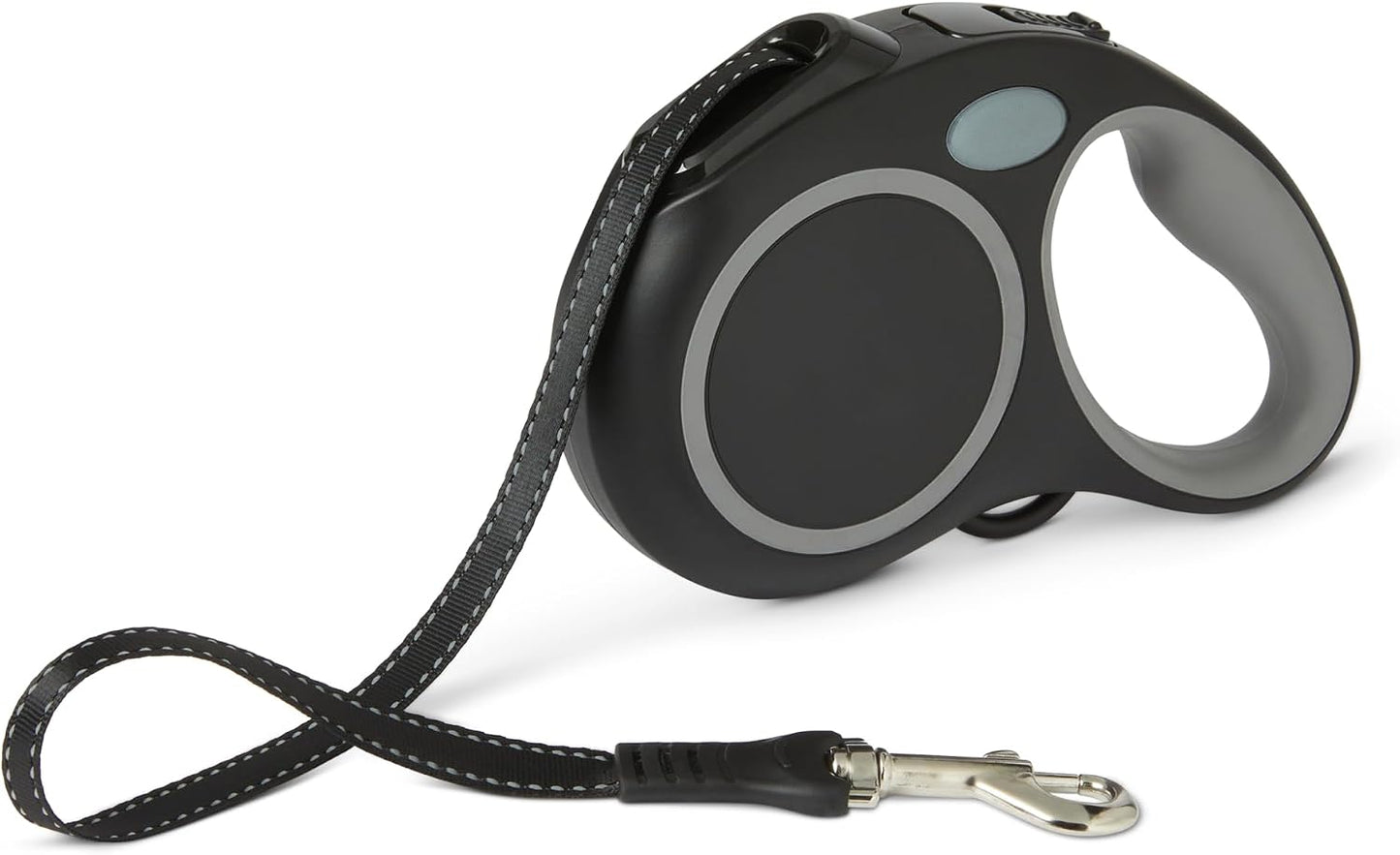 Amazon Basics Reflective Retractable Dog Leash, 16.4 Ft Tape Leash for Dogs Up to 33 Lbs, Non-Slip Comfort Grip, Quick-Lock, Small, Black - Image 9