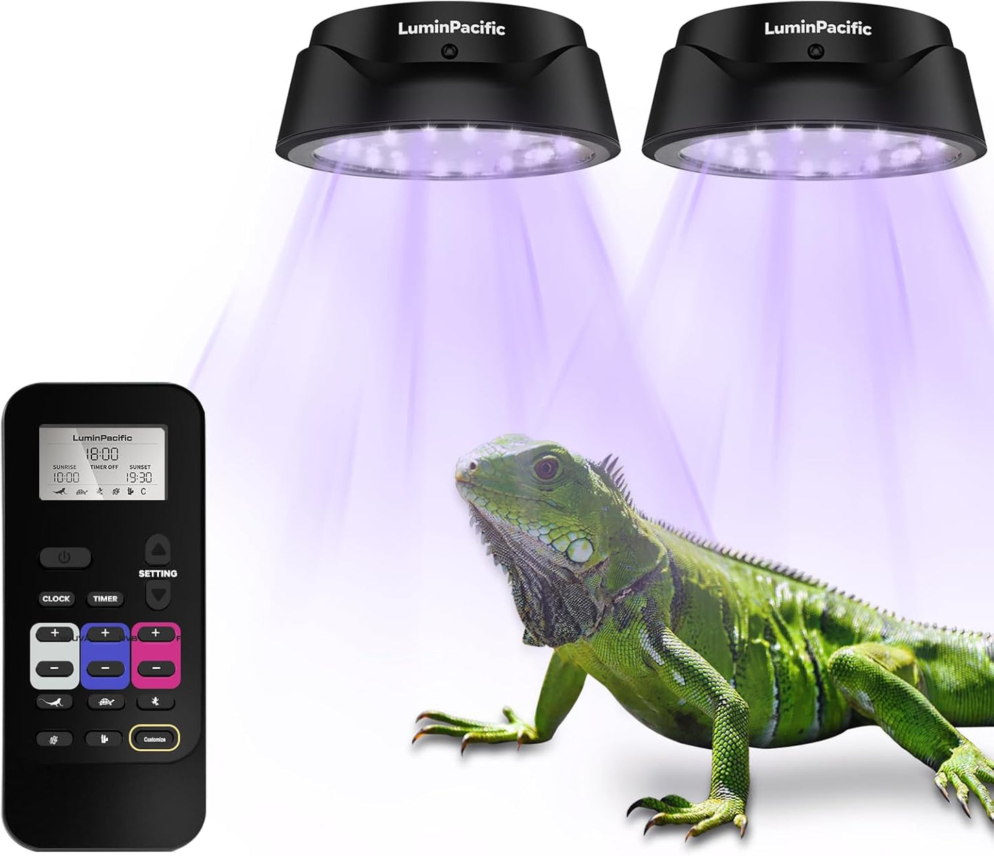 UVB Reptiles Light with Remote, UVA UVB FR Lamp for Rainforest & Desert Reptiles, Ferguson Zones 1-4, Timer Switch, 10 Dimmable, for Bearded Dragon, Turtle, Frog, Snake, Plant (1 Pack) - Image 9