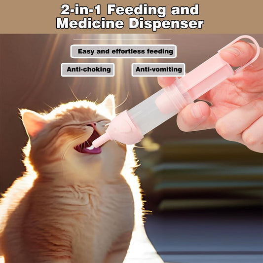 Anti-choking puppy nursing syringe kit with medical-grade silicone tips for newborn pets.