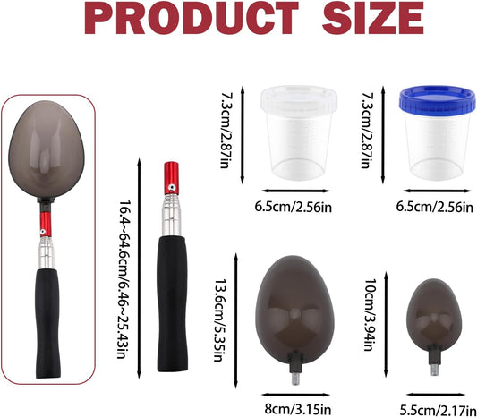Paidiem pet pee catcher kit displaying two interchangeable spoons and collection cups.