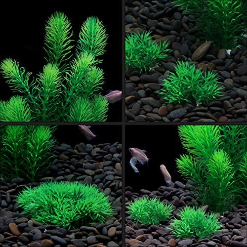 Realistic non toxic artificial aquarium greenery for home aquascaping.