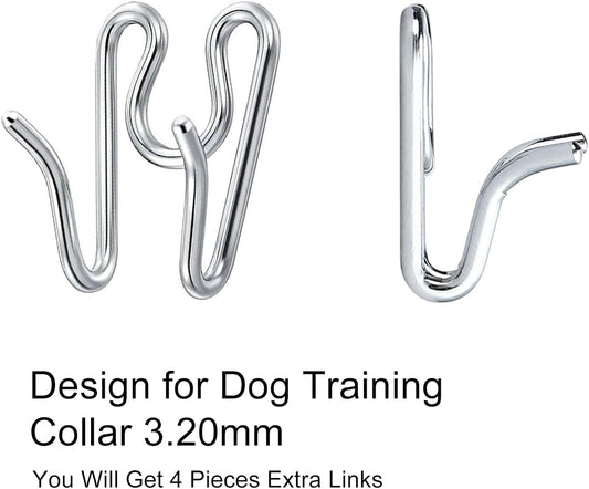 Close up of three point two zero millimeter silver replacement pinch collar links