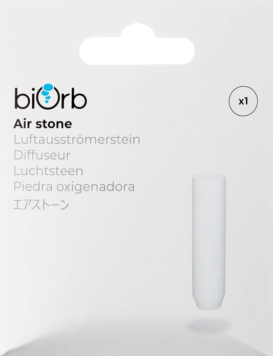 Genuine biOrb aquarium bubble diffuser stone close up displaying the high porosity texture for fine mist creation.